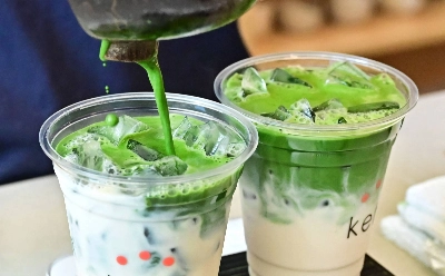 Matcha is added to beverages on offer at Kettl Tea in the Los Feliz neighborhood of Los Angeles on May 20. Matcha is added to beverages on offer at Kettl Tea in the Los Feliz neighborhood of Los Angeles on May 20.