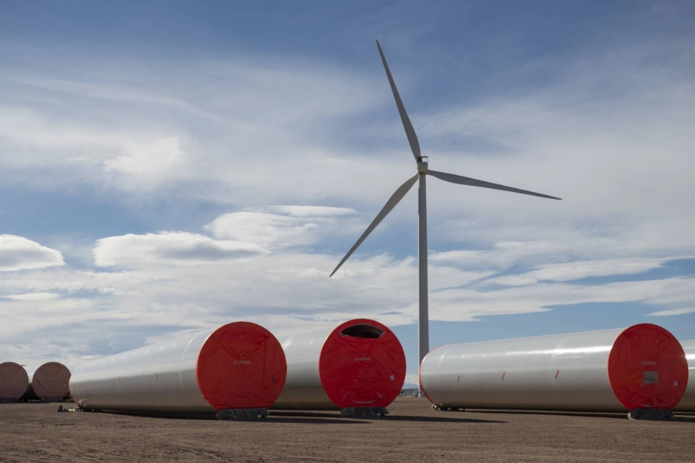 A wind turbine at CS Wind in Pueblo, Colorado, in 2023 A wind turbine at CS Wind in Pueblo, Colorado, in 2023