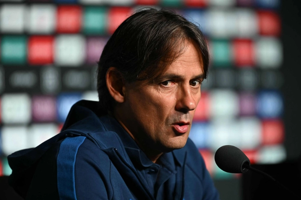 Al Hilal head coach Simone Inzaghi speaks during a news conference in Orlando on July 3.  Al Hilal head coach Simone Inzaghi speaks during a news conference in Orlando on July 3.