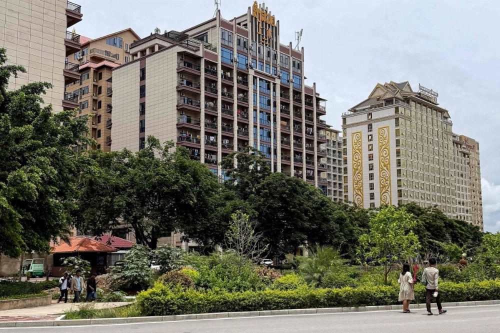Buildings inside the Golden Triangle Special Economic Zone along the Mekong river in the Bokeo province of Laos on May 26. Buildings inside the Golden Triangle Special Economic Zone along the Mekong river in the Bokeo province of Laos on May 26.