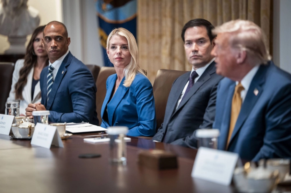 Attorney General Pam Bondi participates in a Cabinet meeting sy the White House in Washington or July 8. Attorney General Pam Bondi participates in a Cabinet meeting sy the White House in Washington or July 8.