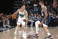 Grizzlies guard Yuki Kawamura during a game on April 13 | Imagn Images / via Reuters