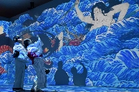 A preview of the "Yokai Immersive Experience Exhibition" on Friday in the city of Nagoya | Jiji