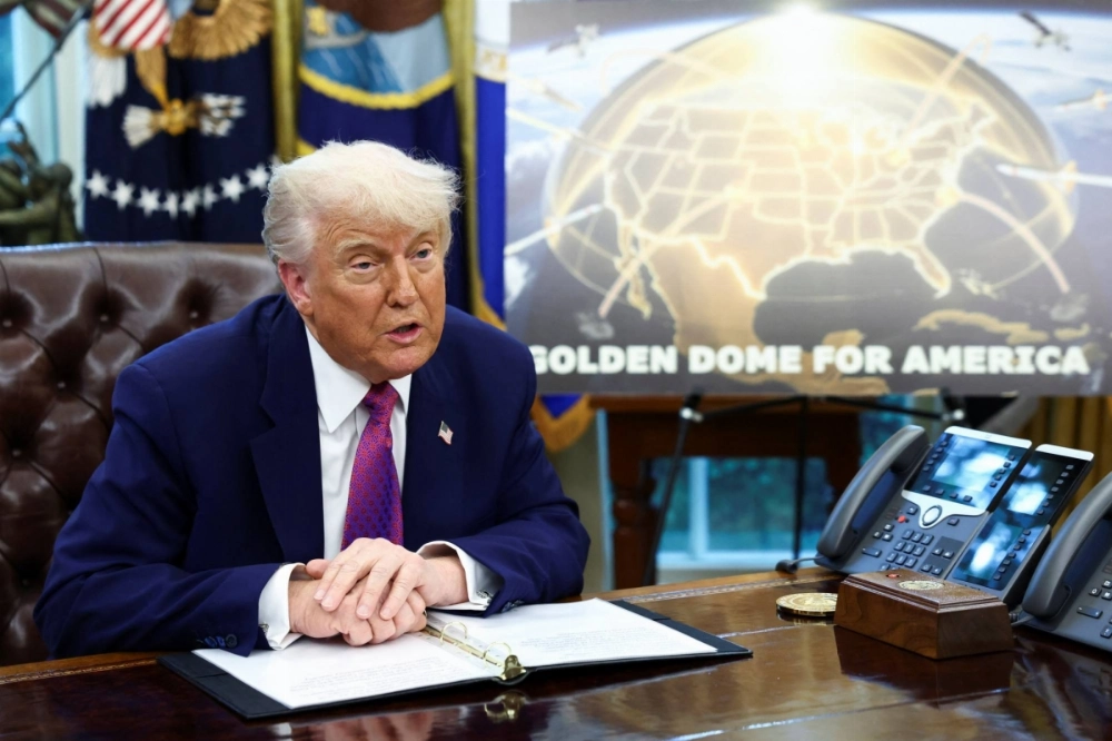 U.S. President Donald Trump makes an announcement regarding the Golden Dome missile defense shield in the Oval Office of the White House in Washington on May 20. U.S. President Donald Trump makes an announcement regarding the Golden Dome missile defense shield in the Oval Office of the White House in Washington on May 20.