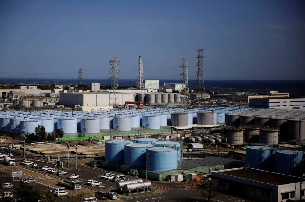Storage tanks containing treated water from the Fukushima No. 1 nuclear power plant in Fukushima Prefecture in March 2021. Storage tanks containing treated water from the Fukushima No. 1 nuclear power plant in Fukushima Prefecture in March 2021.
