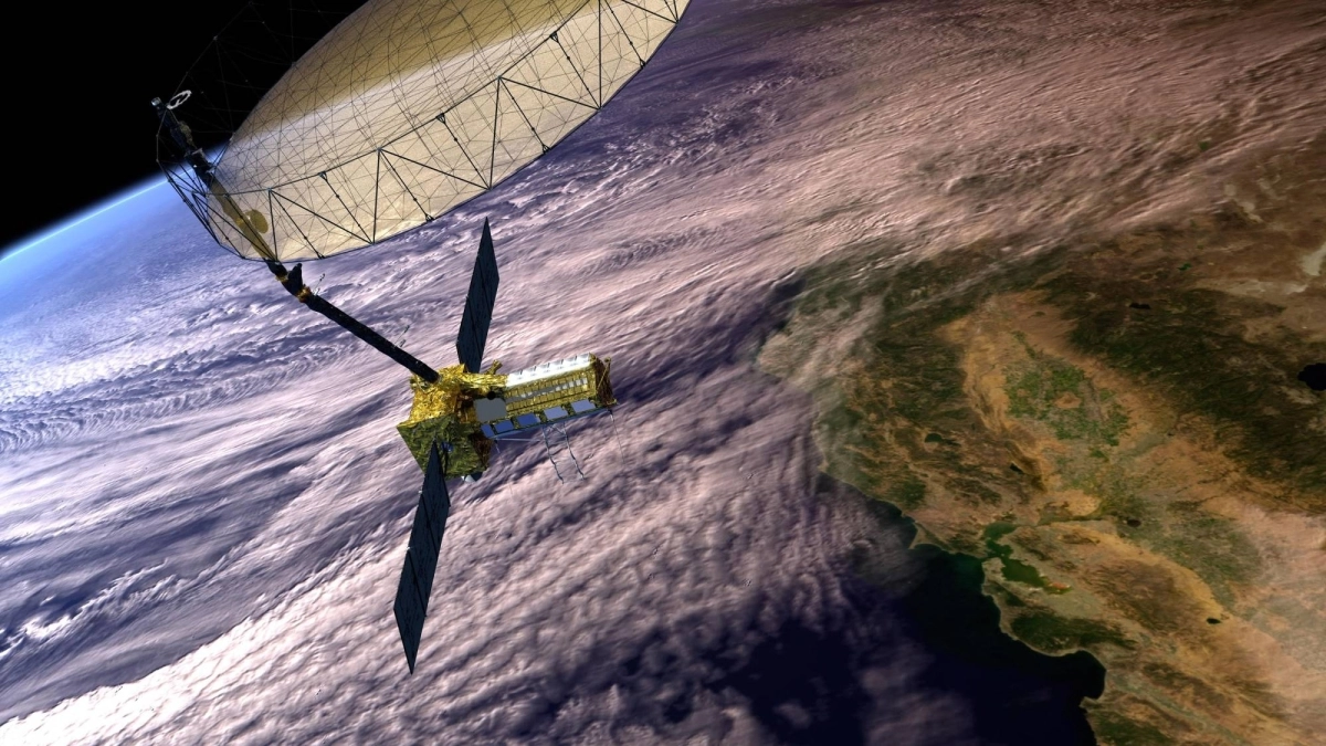An artist’s concept of the NISAR satellite in Earth orbit An artist’s concept of the NISAR satellite in Earth orbit