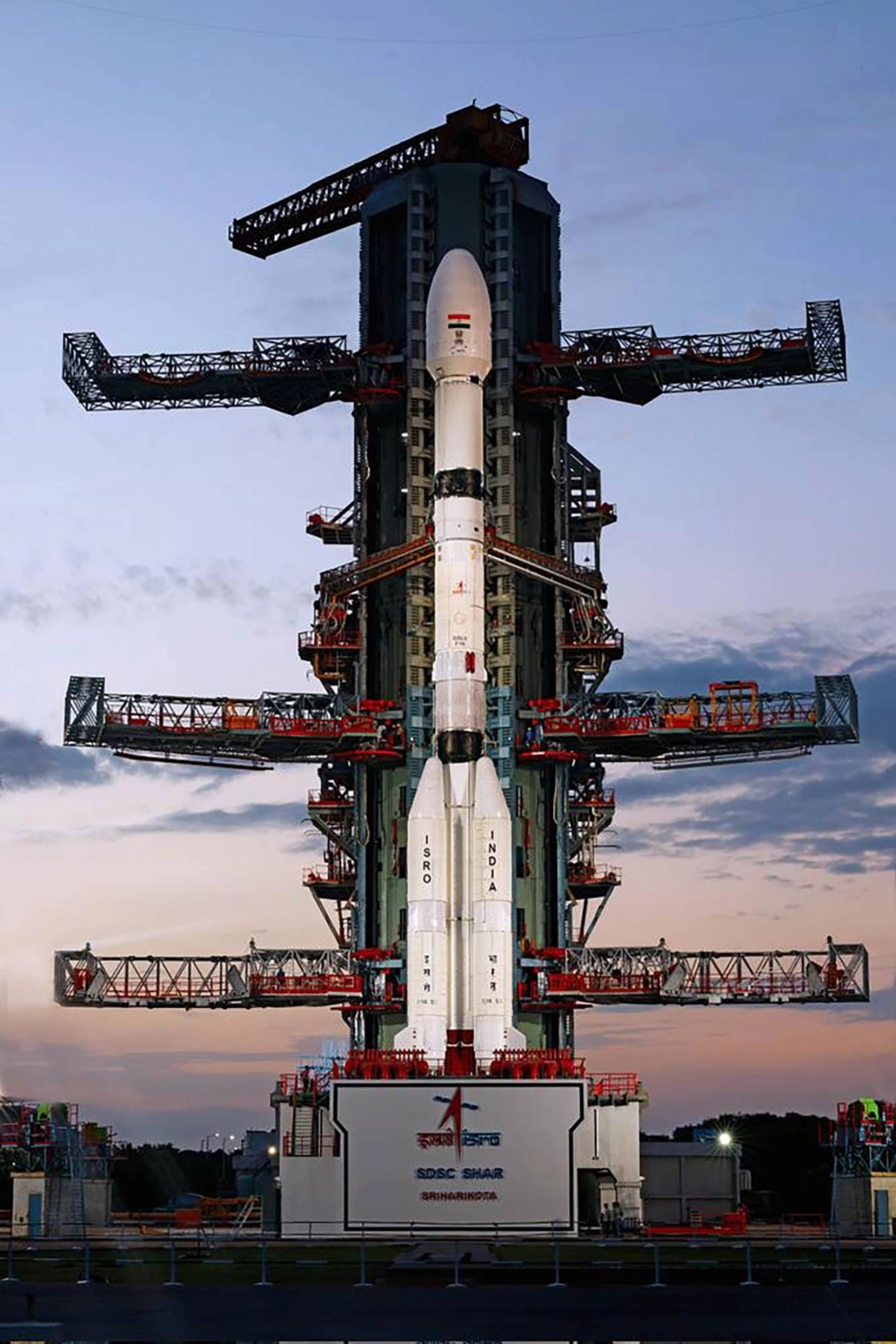 The NISAR mission on the launch pad at the Satish Dhawan Space Center on India’s southeastern coast The NISAR mission on the launch pad at the Satish Dhawan Space Center on India’s southeastern coast