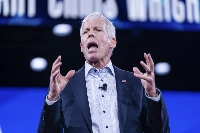 Chris Wright, U.S. energy secretary, speaks during a conference in February.  | Eric Lee / The New York Times