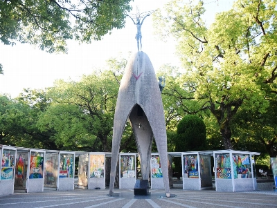 The Children's Peace Monument in Hiroshima on July 24. Each year, some 10 million paper cranes are donated for display at the monument in memory of Sadako Sasaki, a girl who died of leukemia following the U.S. atomic bombing of the city 80 years ago. The Children's Peace Monument in Hiroshima on July 24. Each year, some 10 million paper cranes are donated for display at the monument in memory of Sadako Sasaki, a girl who died of leukemia following the U.S. atomic bombing of the city 80 years ago.