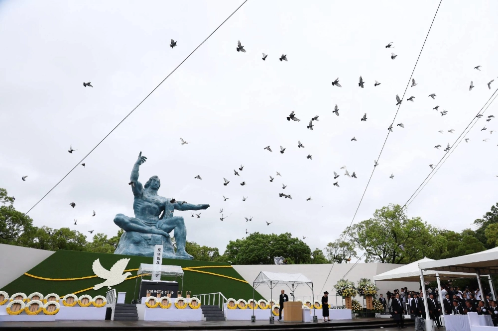 Doves are released during a ceremony commemorating the 80th anniversary of the atomic bombing of Nagasaki, at the city's Peace Park on Saturday. Doves are released during a ceremony commemorating the 80th anniversary of the atomic bombing of Nagasaki, at the city's Peace Park on Saturday.