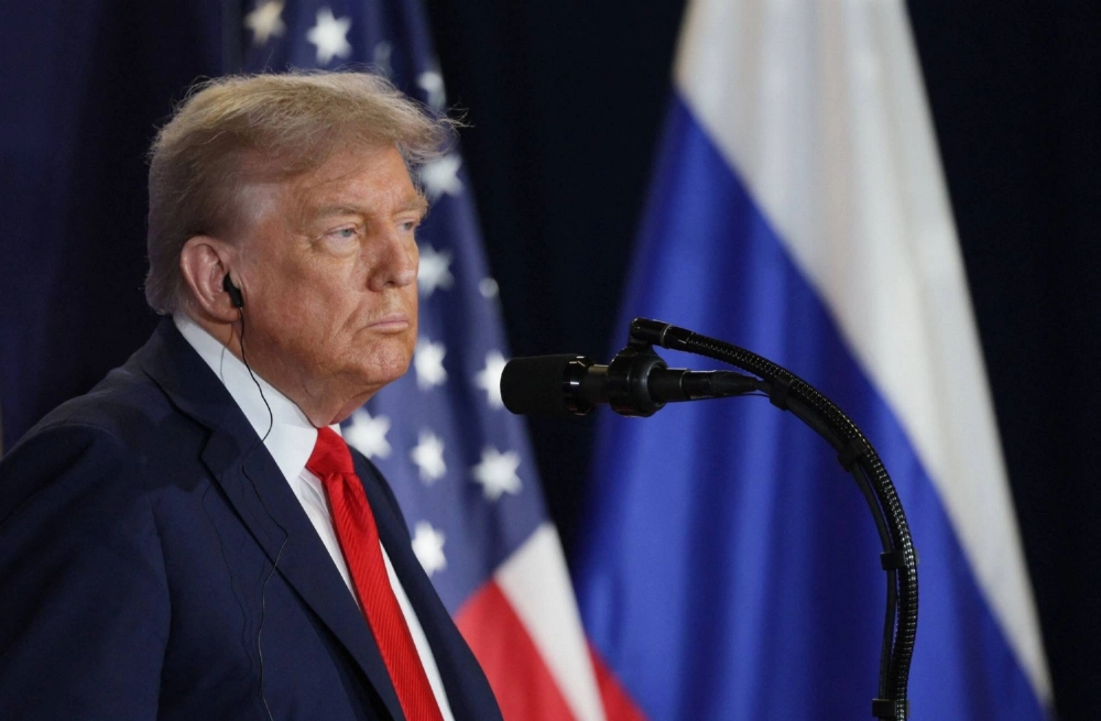 U.S. President Donald Trump during a joint news conference with Russian President Vladimir Putin in Anchorage, Alaska, on Friday  U.S. President Donald Trump during a joint news conference with Russian President Vladimir Putin in Anchorage, Alaska, on Friday
