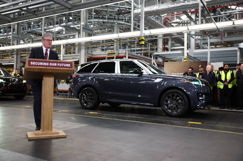 U.K. Prime Miniter Keir Starmer speaks at the Jaguar Land Rover automobile manufacturing plant in Solihull, U.K. Starmer declared in May that his trade deal with U.S. President Donald Trump included a cut in U.S. tariffs on British steel to zero. U.K. Prime Miniter Keir Starmer speaks at the Jaguar Land Rover automobile manufacturing plant in Solihull, U.K. Starmer declared in May that his trade deal with U.S. President Donald Trump included a cut in U.S. tariffs on British steel to zero.