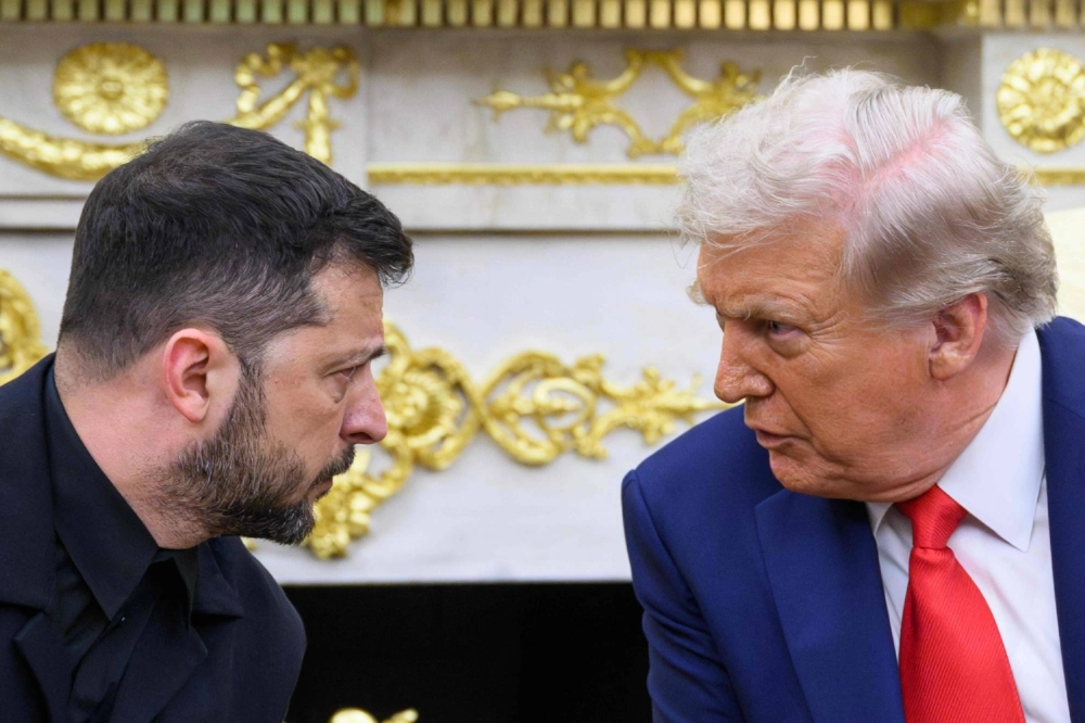 Ukraine leader Volodymyr Zelenskyy and U.S. President Donald Trump participate in a meeting in the Oval Office of the White House in Washington on Monday. Ukraine leader Volodymyr Zelenskyy and U.S. President Donald Trump participate in a meeting in the Oval Office of the White House in Washington on Monday.