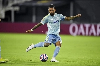 Juventus midfielder Douglas Luiz shoots the ball during a Club World Cup match against Al Ain at Audi Field in Washington D.C. on June 18. | Imagn Images / via Reuters