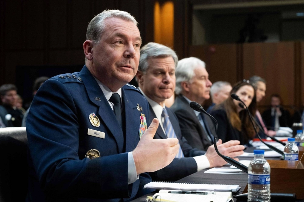 Director of the Pentagon's Defense Intelligence Agency Lt. Jeffrey Kruse (left) testifies during a Senate Select Committee on Intelligence hearing in the Hart Senate Office Building on Capitol Hill in Washington in March 2024. Director of the Pentagon's Defense Intelligence Agency Lt. Jeffrey Kruse (left) testifies during a Senate Select Committee on Intelligence hearing in the Hart Senate Office Building on Capitol Hill in Washington in March 2024.