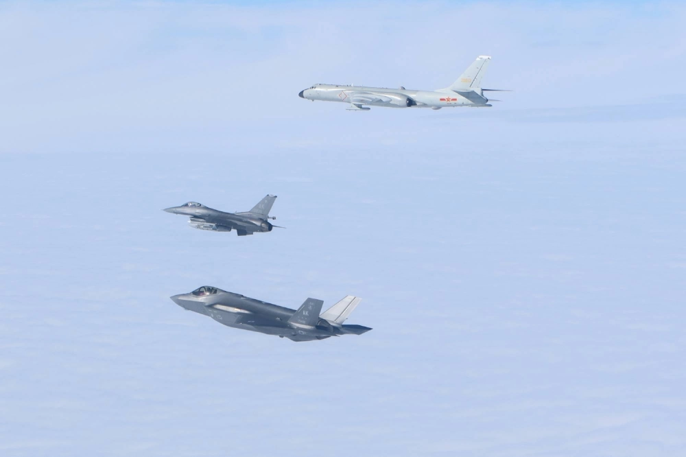 Jet fighters from the North American Aerospace Defense Command intercept a Chinese long-range H-6 bomber operating in the Alaska air defense identification zone in July 2024. Jet fighters from the North American Aerospace Defense Command intercept a Chinese long-range H-6 bomber operating in the Alaska air defense identification zone in July 2024.