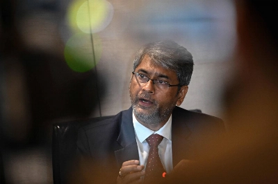 Kalyan Chaubey, president of the All India Football Federation (AIFF), speaks during a press conference in New Delhi on Aug. 7, 2025. Kalyan Chaubey, president of the All India Football Federation (AIFF), speaks during a press conference in New Delhi on Aug. 7, 2025.