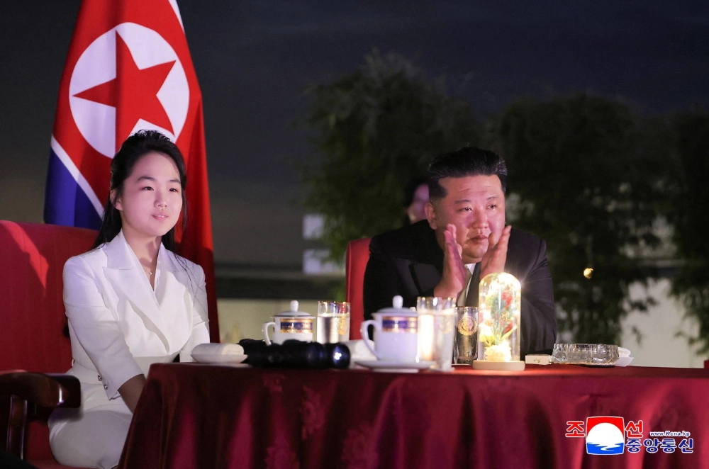 North Korean leader Kim Jong Un (right) and his daughter Kim Ju Ae attend a ceremony to celebrate the completion of the Wonsan Kalma Coastal Tourist Zone, in Wonsan, in North Korea, on June 24. North Korean leader Kim Jong Un (right) and his daughter Kim Ju Ae attend a ceremony to celebrate the completion of the Wonsan Kalma Coastal Tourist Zone, in Wonsan, in North Korea, on June 24.