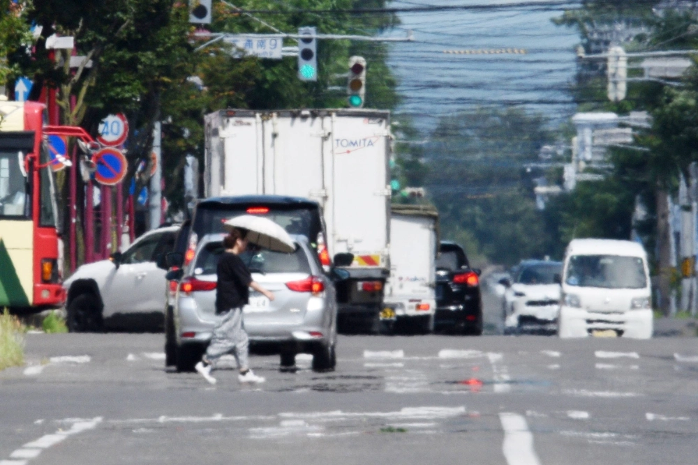 The city of Obihiro, Hokkaido, under the scorching sun on July 23 The city of Obihiro, Hokkaido, under the scorching sun on July 23