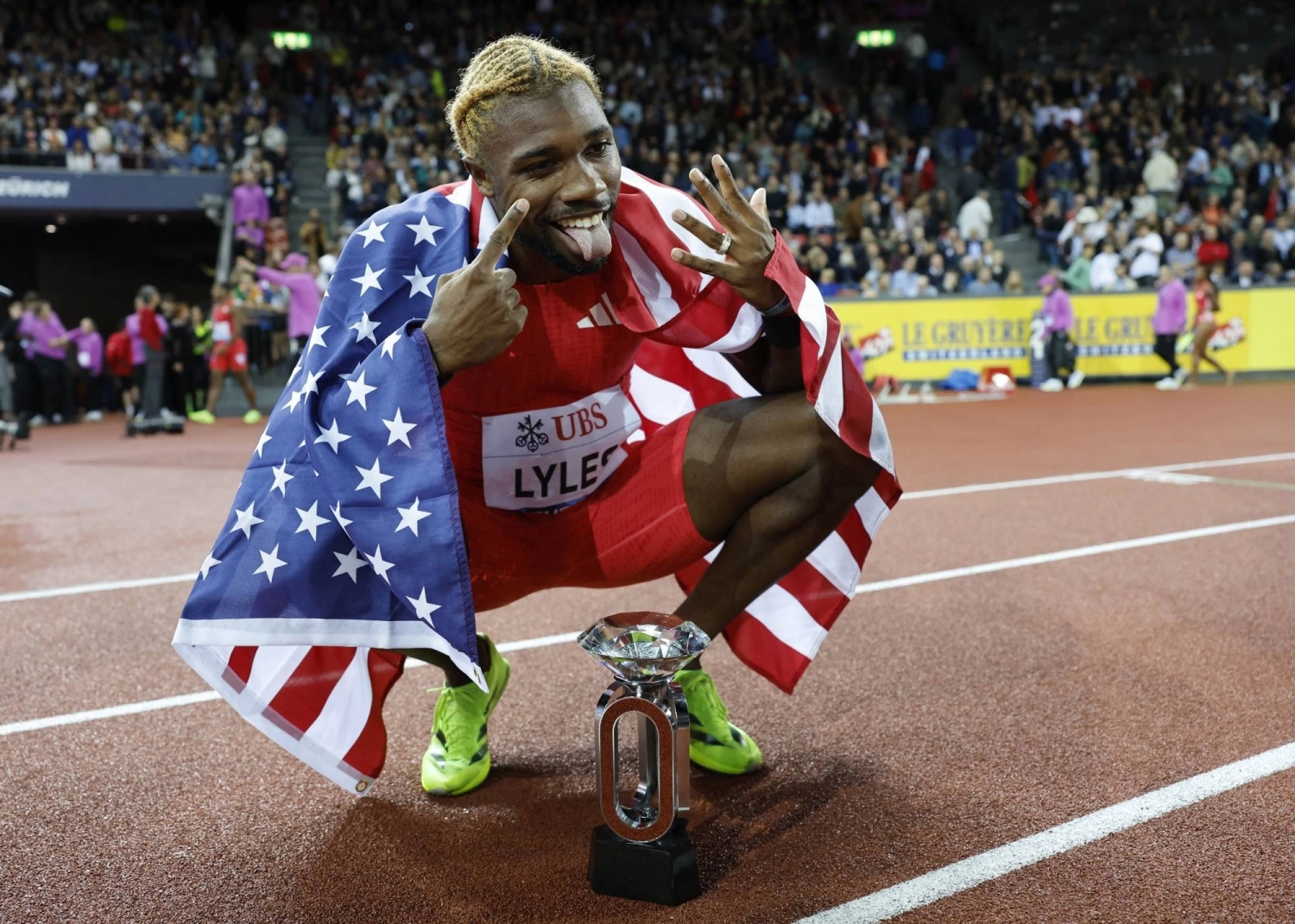 American Noah Lyles, one of track and field's biggest stars, will attempt to defend the 100- and 200-meter titles at this year's world championships.  American Noah Lyles, one of track and field's biggest stars, will attempt to defend the 100- and 200-meter titles at this year's world championships.