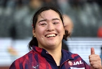 Kitaguchi, seen during an event in September, won gold in the women's javelin throw at the 2023 world championships. | REUTERS