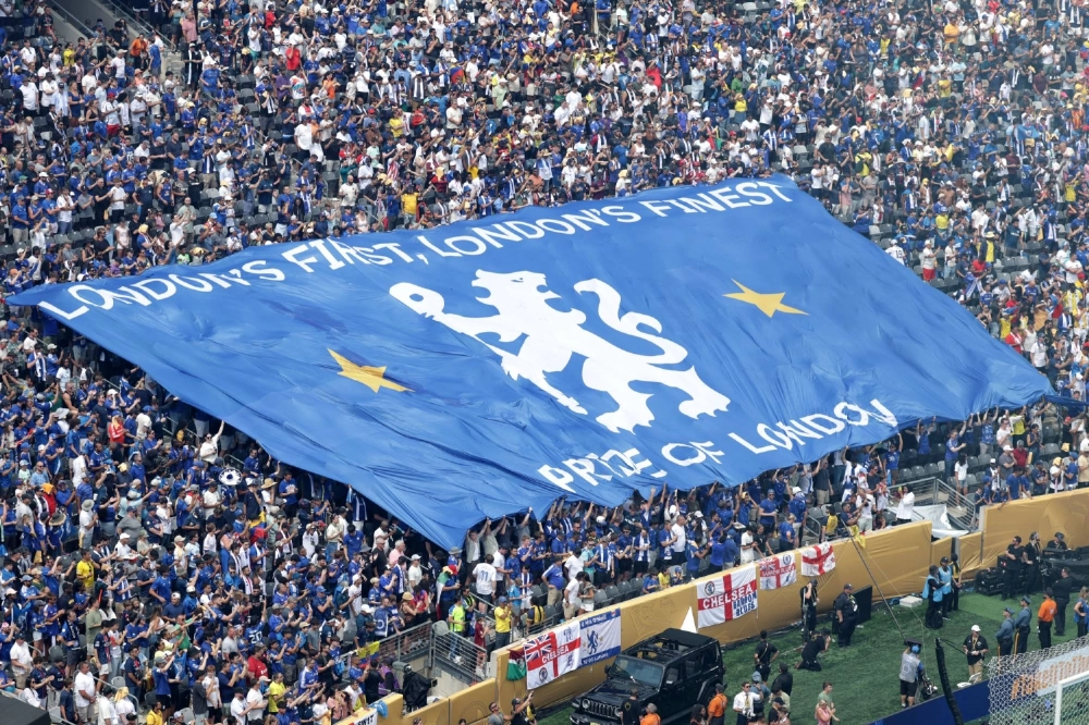 Chelsea fans display a banner before the Club World Cup Final in East Rutherford, New Jersey, on July 13.  Chelsea fans display a banner before the Club World Cup Final in East Rutherford, New Jersey, on July 13.