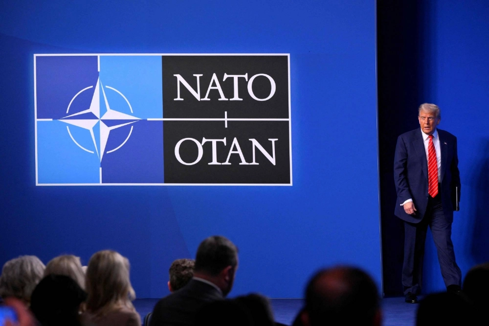 U.S. President Donald Trump attends a news conference during a NATO summit in The Hague in June. U.S. President Donald Trump attends a news conference during a NATO summit in The Hague in June.