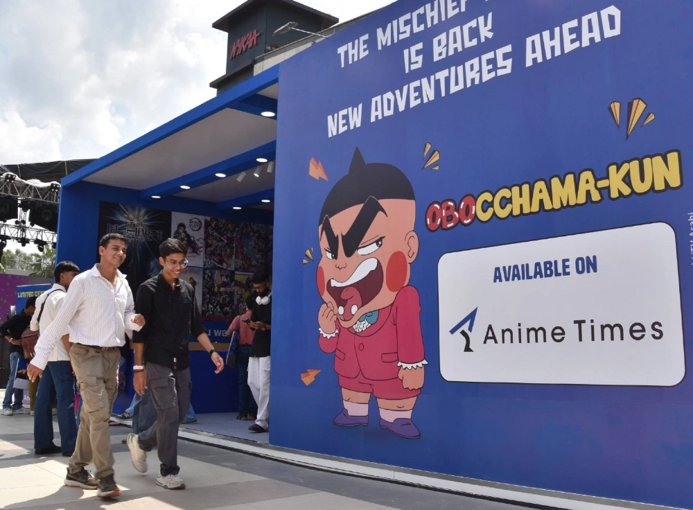 Anime Times' booth at a large-scale exhibition event promoting Japanese anime that opened at a shopping mall in New Delhi on Saturday Anime Times' booth at a large-scale exhibition event promoting Japanese anime that opened at a shopping mall in New Delhi on Saturday