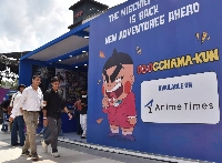 Anime Times' booth at a large-scale exhibition event promoting Japanese anime that opened at a shopping mall in New Delhi on Saturday | JIJI