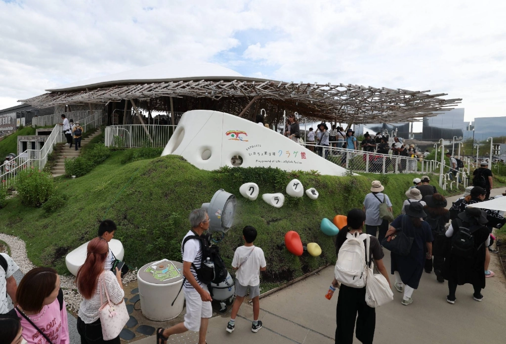 The "Playground of Life: Jellyfish Pavilion" at the Osaka Expo on Thursday. Fukuyama in Hiroshima Prefecture aims to relocate the pavilion to a site in the city after the event ends on Oct. 13. The "Playground of Life: Jellyfish Pavilion" at the Osaka Expo on Thursday. Fukuyama in Hiroshima Prefecture aims to relocate the pavilion to a site in the city after the event ends on Oct. 13.