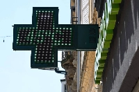 A sign displays a temperature of 45 degrees Celsius in Thionville, northeastern France, on July 2. | AFP-JIJI