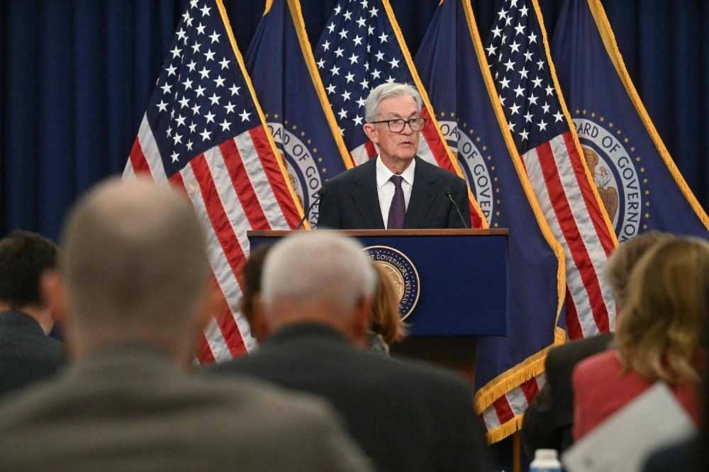 U.S. Federal Reserve Chair Jerome Powell speaks at a news conference in Washington on Wednesday. U.S. Federal Reserve Chair Jerome Powell speaks at a news conference in Washington on Wednesday.