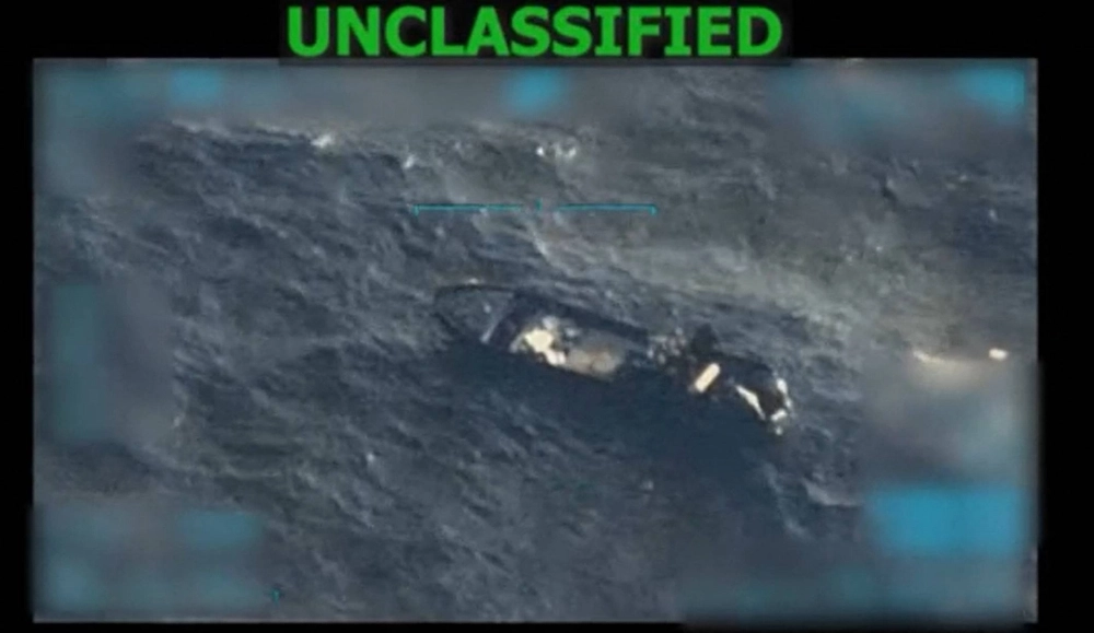 A screen grab from video posted to U.S. President Donald Trump's Truth Social account shows what he said is a U.S. military strike on a boat carrying alleged drug traffickers in the Caribbean Sea on Monday. A screen grab from video posted to U.S. President Donald Trump's Truth Social account shows what he said is a U.S. military strike on a boat carrying alleged drug traffickers in the Caribbean Sea on Monday.