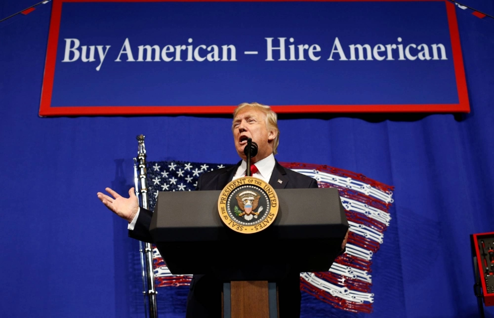 U.S. President Donald Trump speaks before signing an executive order directing federal agencies to recommend changes to a temporary visa program used to bring foreign workers to the United States to fill high-skilled jobs during a visit to the world headquarters of Snap-On, a tool manufacturer in Kenosha, Wisconsin, on April 18, 2017. U.S. President Donald Trump speaks before signing an executive order directing federal agencies to recommend changes to a temporary visa program used to bring foreign workers to the United States to fill high-skilled jobs during a visit to the world headquarters of Snap-On, a tool manufacturer in Kenosha, Wisconsin, on April 18, 2017.