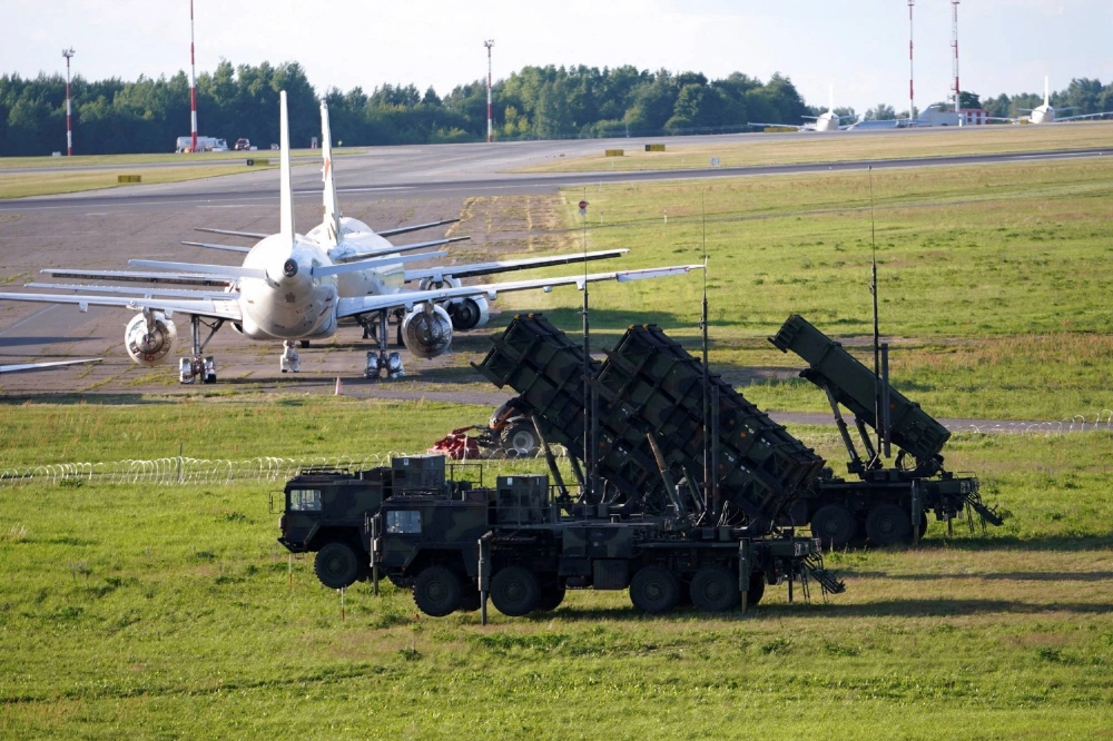 German Patriot air-defense systems are seen at Vilnius Airport in Lithuania in July 2023. German Patriot air-defense systems are seen at Vilnius Airport in Lithuania in July 2023.