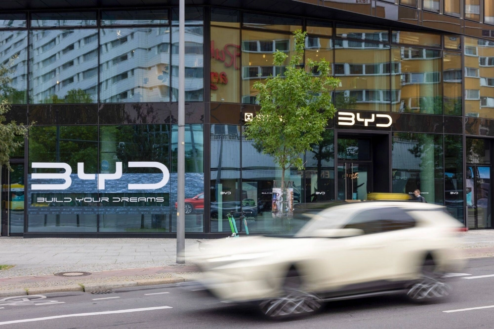 A BYD electric vehicle dealership in Berlin on Sept. 12 A BYD electric vehicle dealership in Berlin on Sept. 12