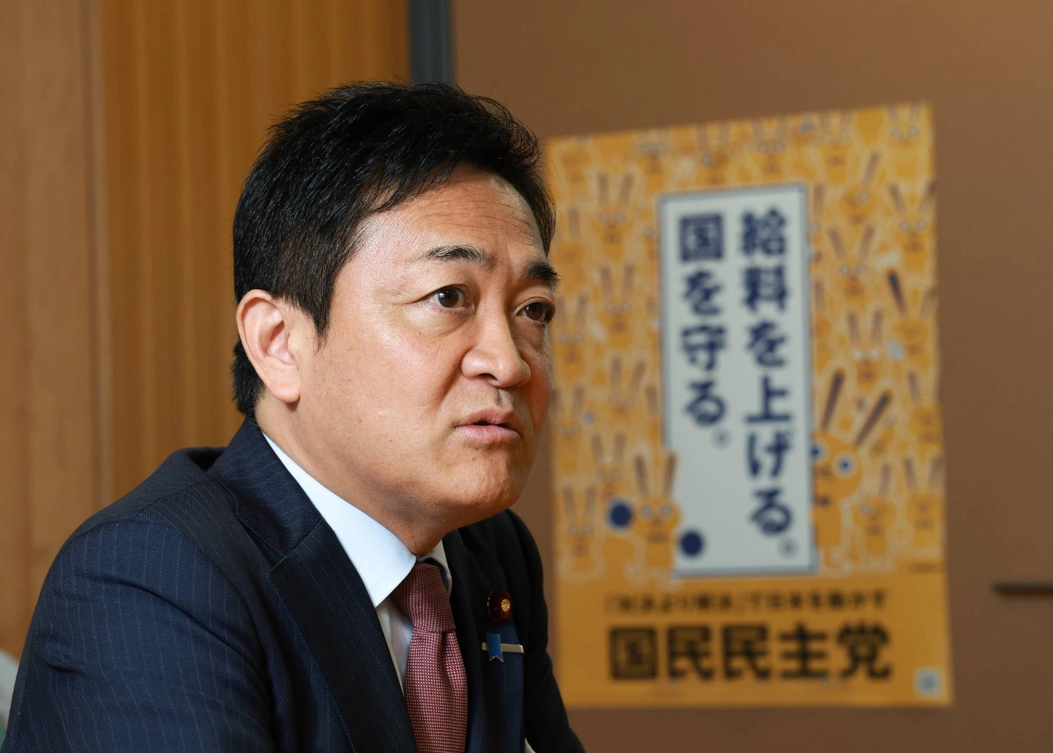 Democratic Party for the People leader Yuichiro Tamaki speaks during an interview at the Diet in Tokyo on Thursday. Democratic Party for the People leader Yuichiro Tamaki speaks during an interview at the Diet in Tokyo on Thursday.