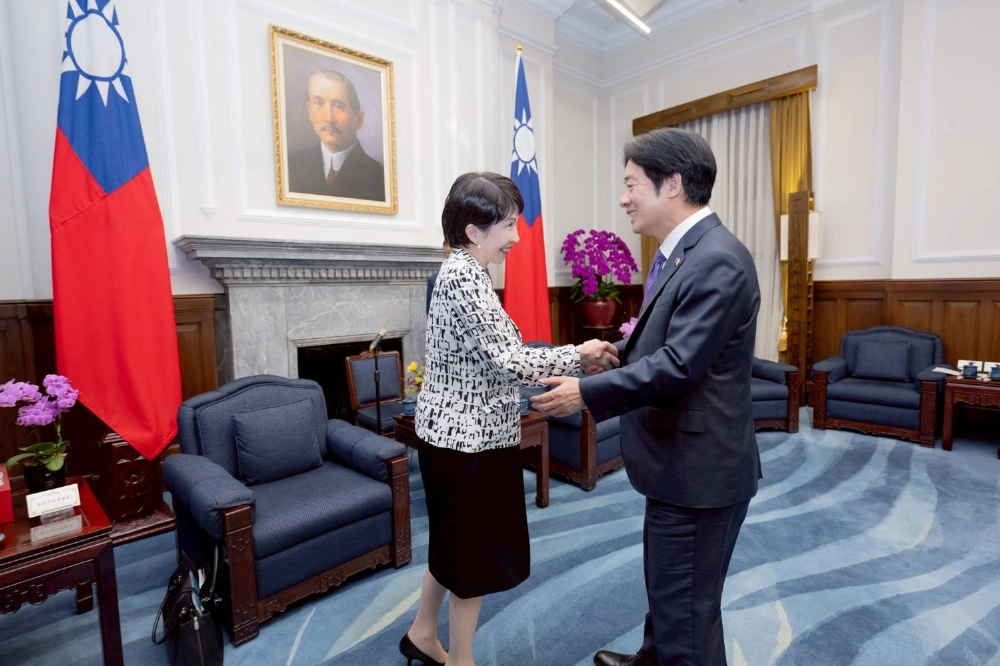 Sanae Takaichi meets with Taiwanese President Lai Ching-te at the Presidential Office in Taipei in April. Sanae Takaichi meets with Taiwanese President Lai Ching-te at the Presidential Office in Taipei in April.