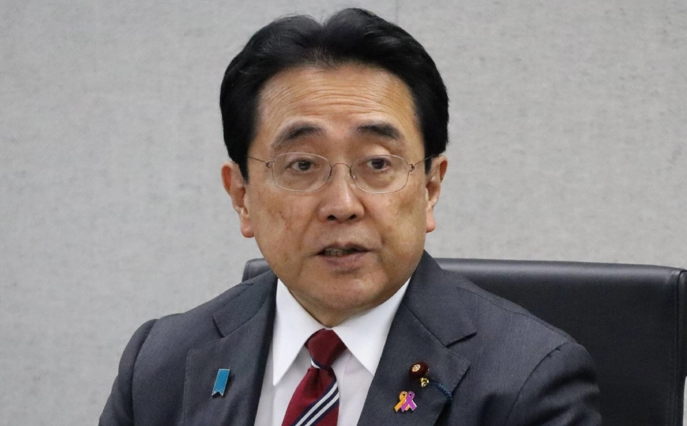 New industry minister Ryosei Akazawa speaks during an interview at the ministry on Thursday. New industry minister Ryosei Akazawa speaks during an interview at the ministry on Thursday.