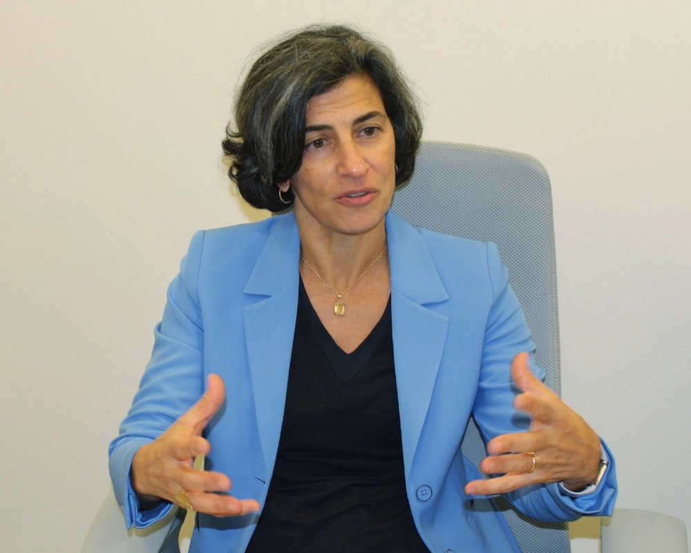 Nada Choueiri, deputy director of the International Monetary Fund's Asia and Pacific Department, speaks during an interview on Oct. 17 in Washington. Nada Choueiri, deputy director of the International Monetary Fund's Asia and Pacific Department, speaks during an interview on Oct. 17 in Washington.