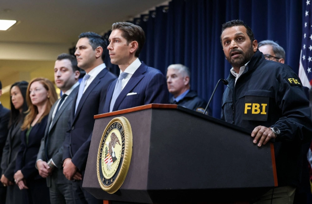 FBI Director Kash Patel (right) leads a news conference to announce arrests tied to illegal sports betting and poker game schemes, in New York City on Oct. 23, 2025. FBI Director Kash Patel (right) leads a news conference to announce arrests tied to illegal sports betting and poker game schemes, in New York City on Oct. 23, 2025.