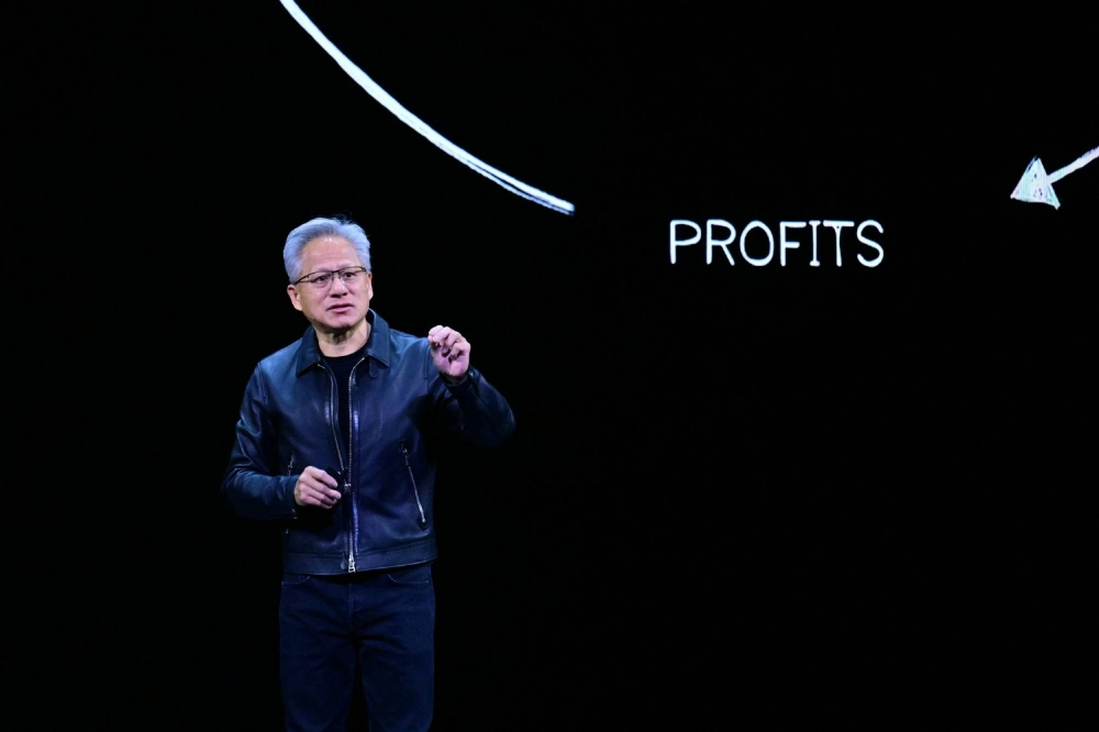 Nvidia CEO Jensen Huang speaks during an event in Washington on Tuesday. Nvidia CEO Jensen Huang speaks during an event in Washington on Tuesday.