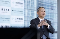 Sumitomo President Shingo Ueno says the evolution of generative artificial intelligence is transforming business operations across various fields. | BLOOMBERG