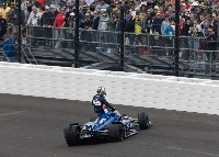 Marco Andretti climbs from his car after crashing during the 109th Running of the Indy 500 at Indianapolis Motor Speedway on May 25.  | Imagn Images / via Reuters
