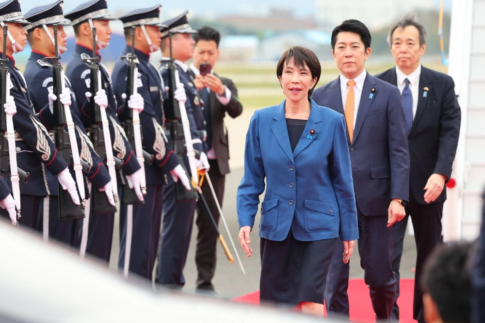 Prime Minister Sanae Takaichi arrives in Busan, South Korea, on Thursday ahead of the Asia-Pacific Economic Cooperation Summit. Prime Minister Sanae Takaichi arrives in Busan, South Korea, on Thursday ahead of the Asia-Pacific Economic Cooperation Summit.