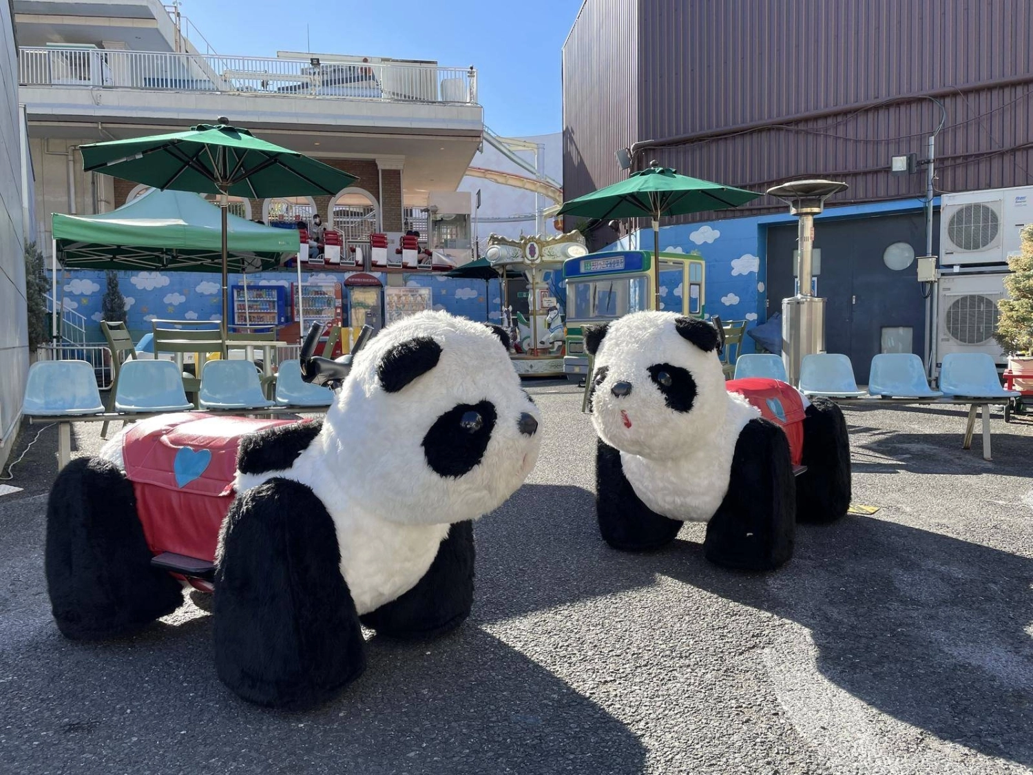 Panda Cars, one of the park's most popular attractions. Panda Cars, one of the park's most popular attractions.