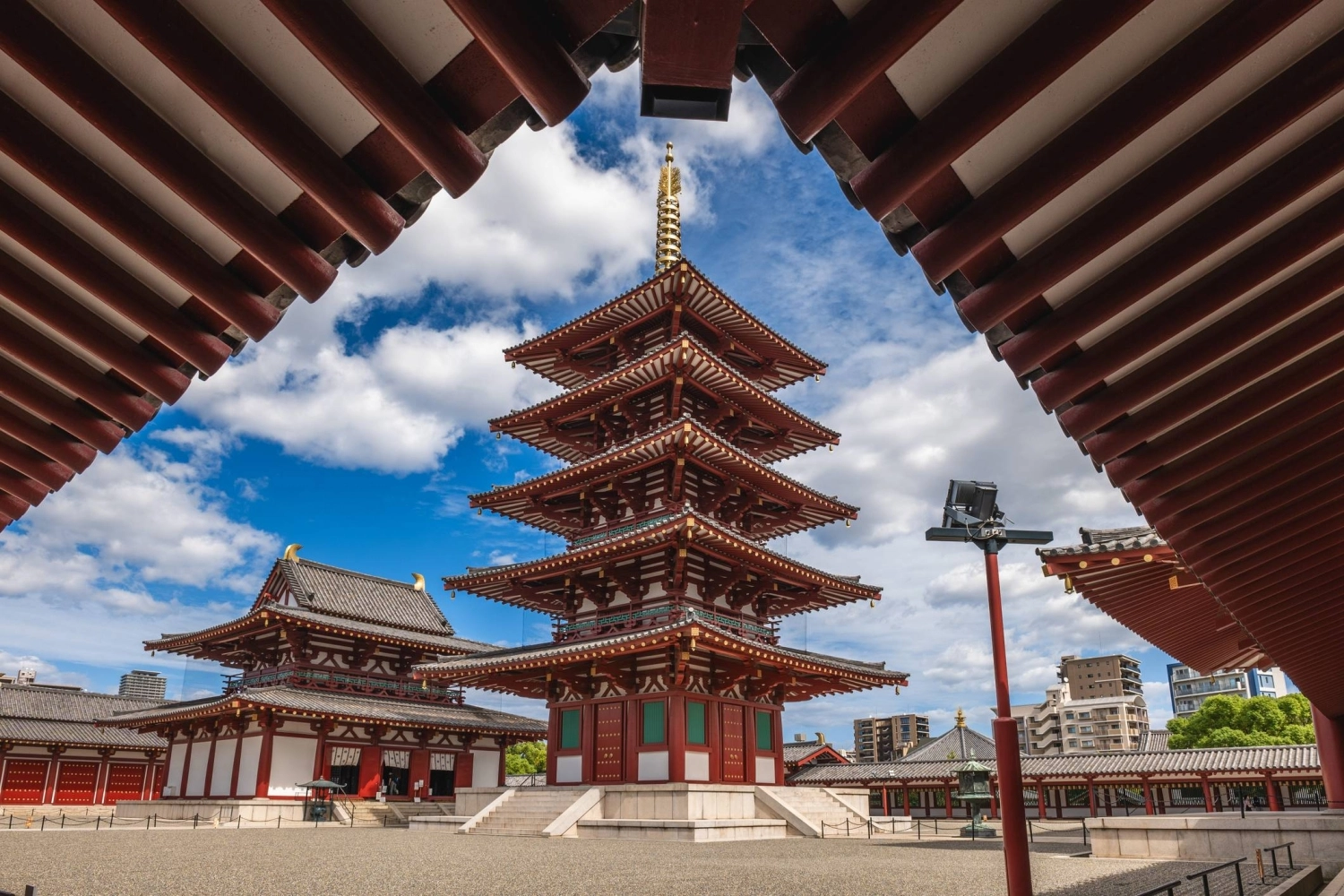 Natural disasters are not uncommon at the five-story pagoda of Shitennoji in Osaka, a site central to Kongo Gumi’s work for centuries.