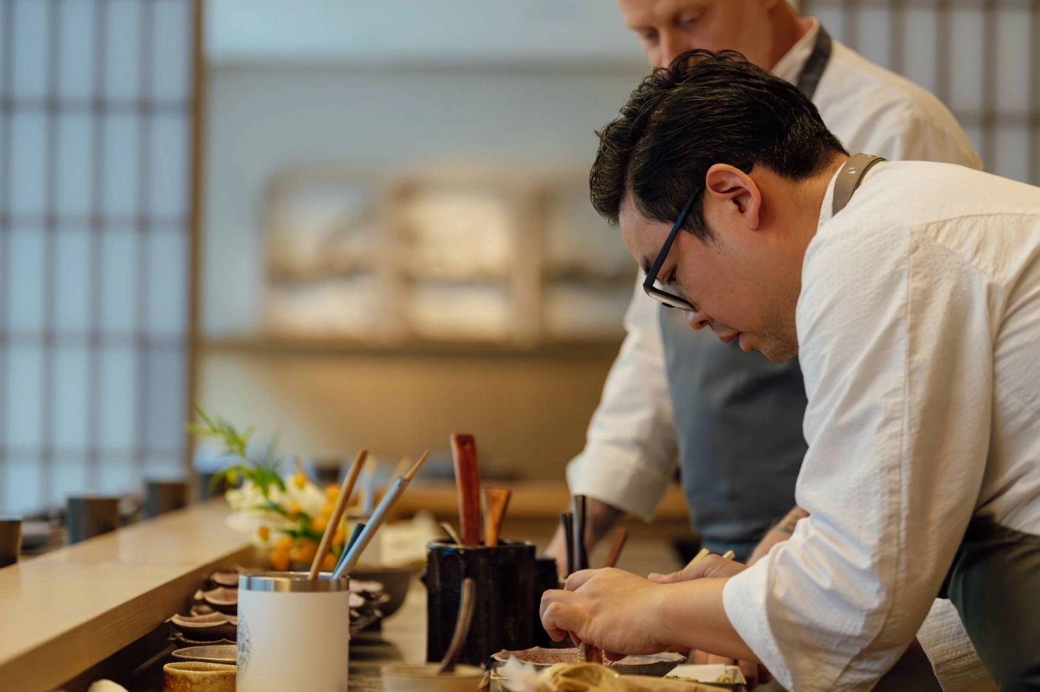 A careful hand is needed when preparing SoNoMa's intricate dishes. A careful hand is needed when preparing SoNoMa's intricate dishes.