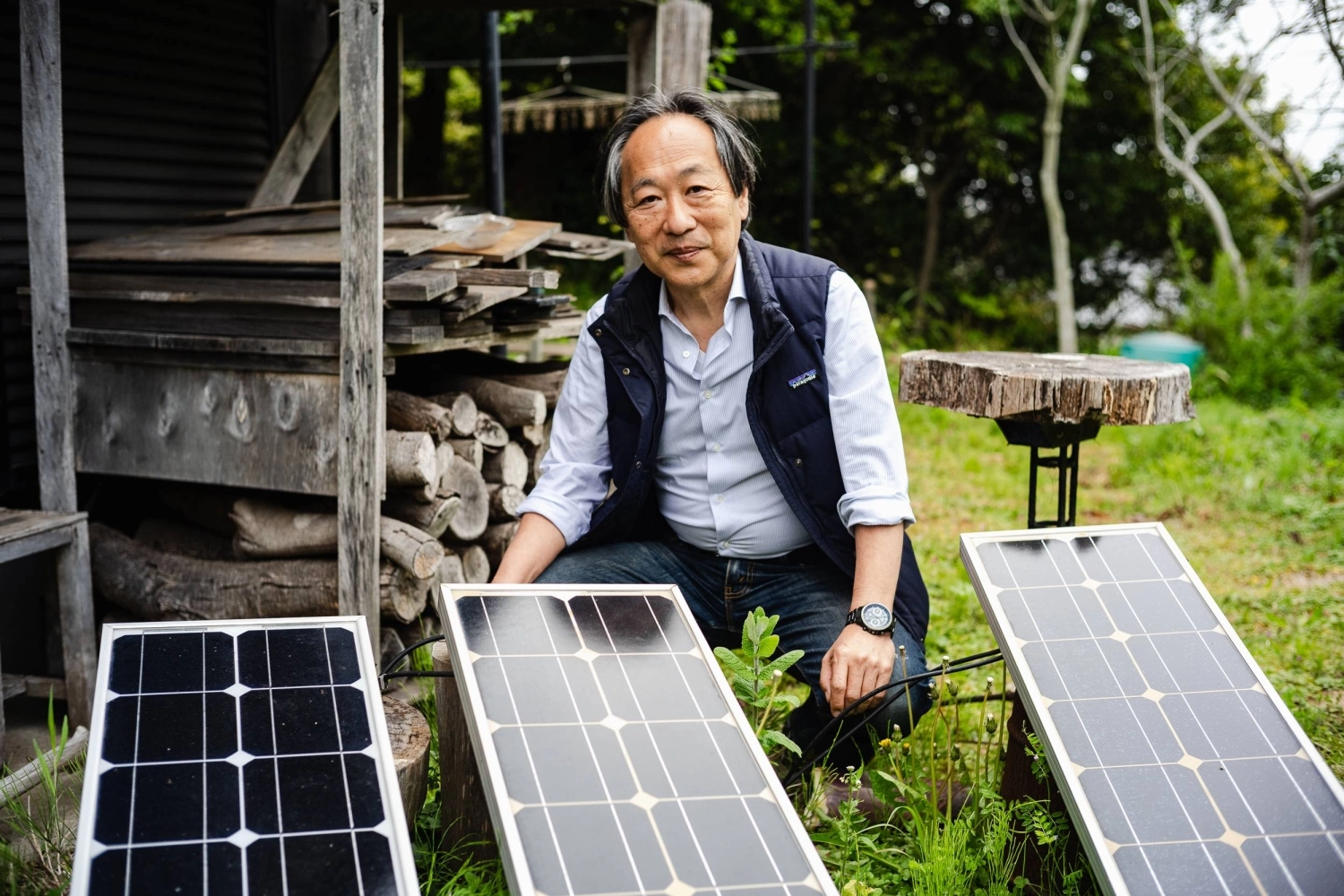 Mitsuhiro Higashi, CEO of solar farm operator Min-ene and its group company Terra, aims to spread solar sharing in parts of the world struggling with a severe energy shortage. Mitsuhiro Higashi, CEO of solar farm operator Min-ene and its group company Terra, aims to spread solar sharing in parts of the world struggling with a severe energy shortage.