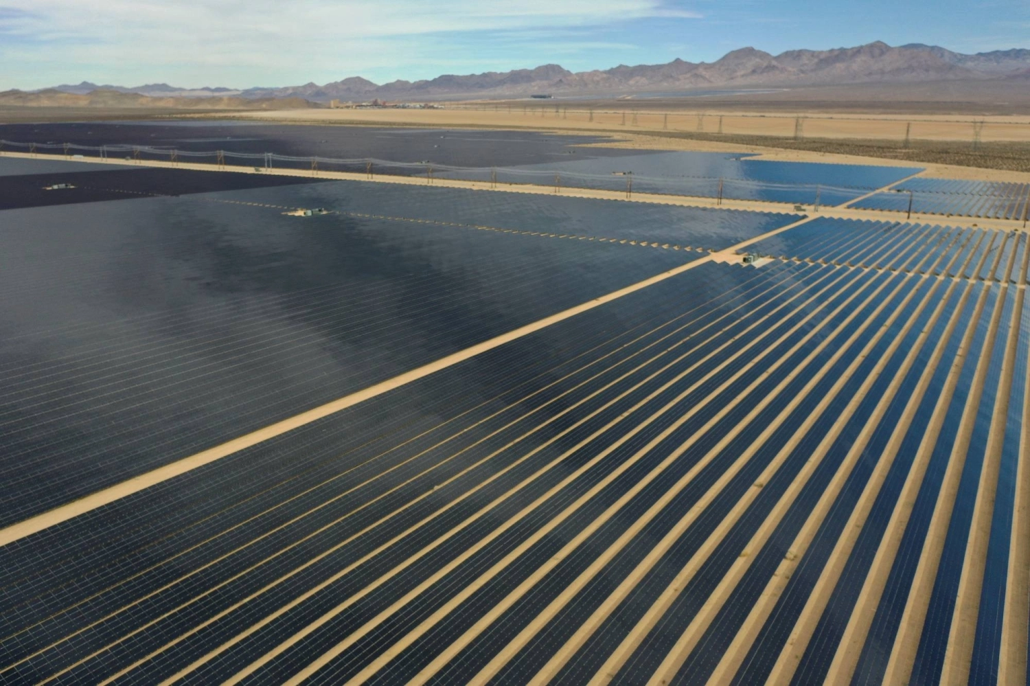 A solar farm in Nipton, California, in February 2022 A solar farm in Nipton, California, in February 2022